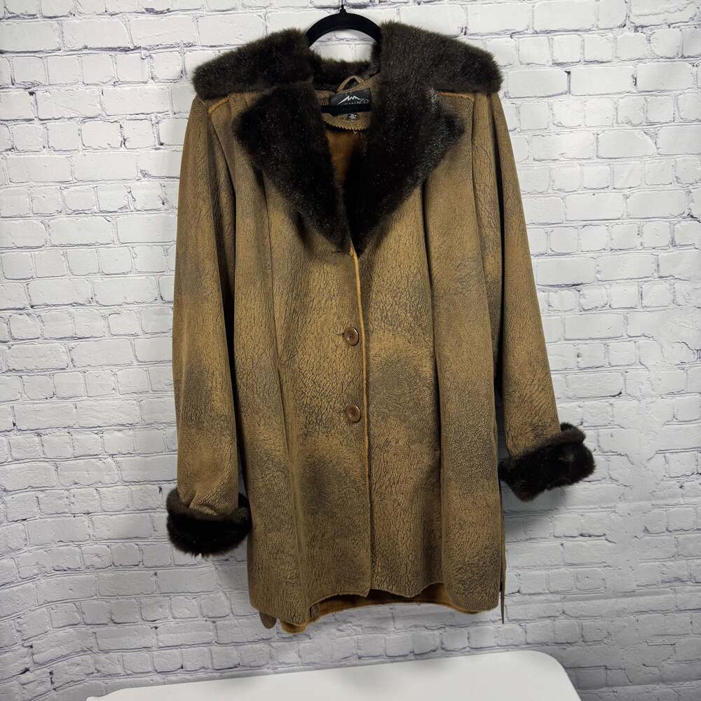 MONTANACO Jacket Faux Fur Collar & Trim Women's Size XL